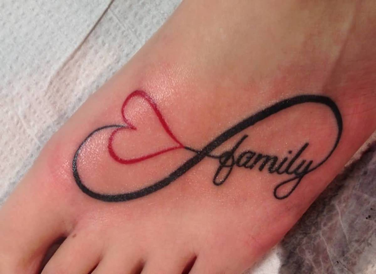 Love-Family-Infinity-Symbol-Tattoo-On-Foot