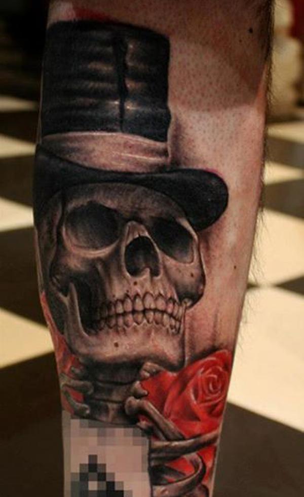 Skull gentleman tatovering
