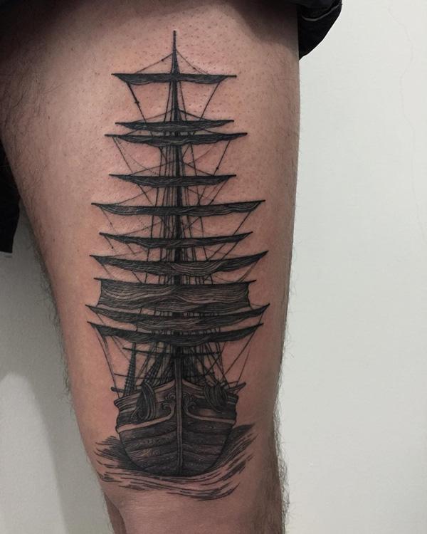 Τατουάζ μηρών σκάφους για άνδρες-73