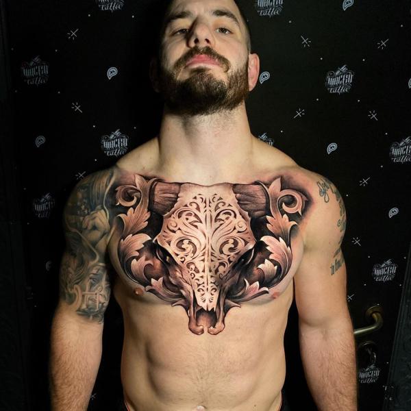Στυλιζαρισμένο τατουάζ κρανίου ζώων