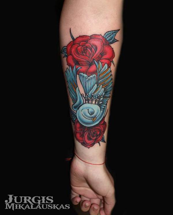 3D Rose Forearm Tattoo