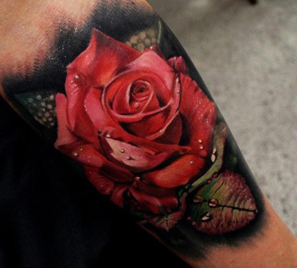 3D Rose Forearm Tattoo