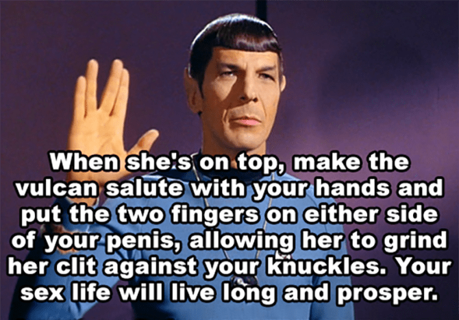 Foto via reddit Især hvis det kommer direkte fra Spock!