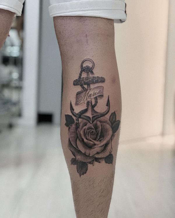 Turvallinen rakkaus - Anchor Rose Tattoo