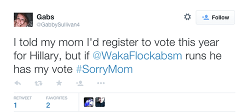 Voimmeko aloittaa #SorryEveryone? Ainakin Waka on saanut nuoret kiinnostumaan politiikasta. Luulen.