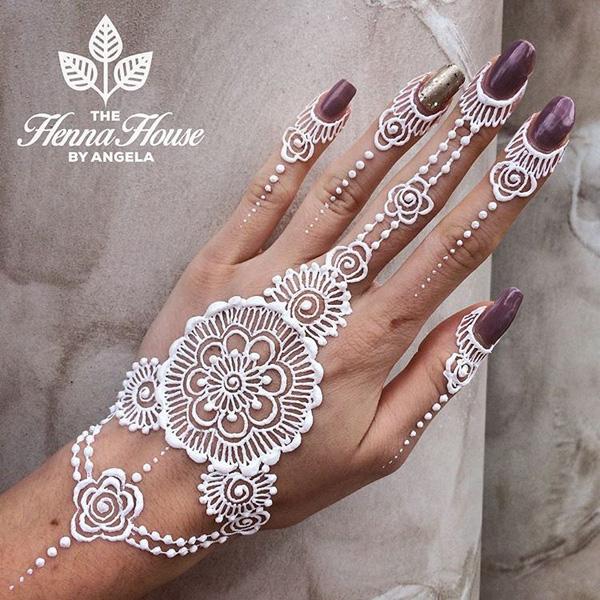 Λευκή Henna Design-15