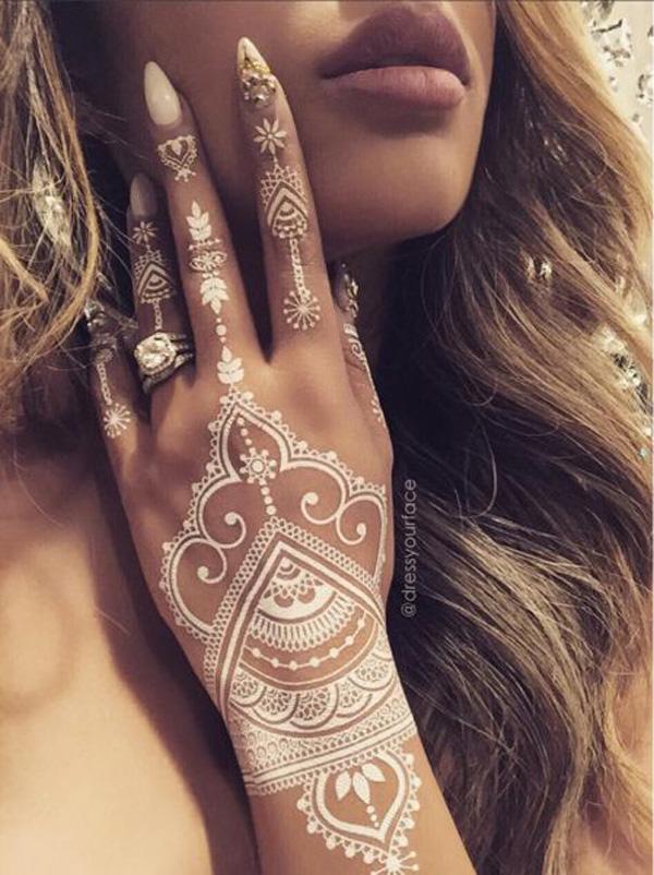 Λευκή Henna Design-2