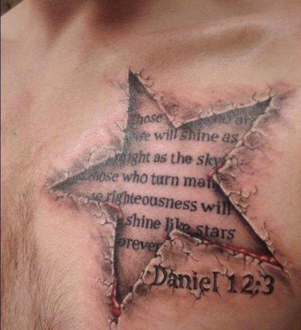 Haavoittunut tähti tatuointi
