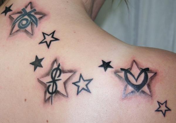 Stars up back Tattoo
