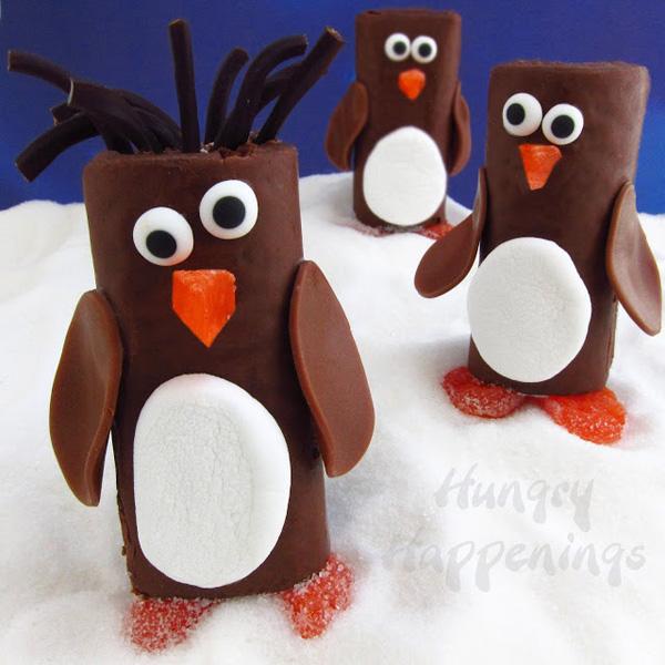 Penguin Snack Cake σοκολάτα Little Debbie Swiss Roll Penguins Hostess Ho Ho Penguins Χριστουγεννιάτικη βρώσιμη χειροτεχνία