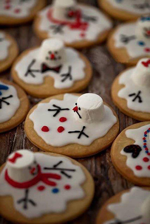 Σούπερ χαριτωμένα λιωμένα μπισκότα χιονάνθρωπου