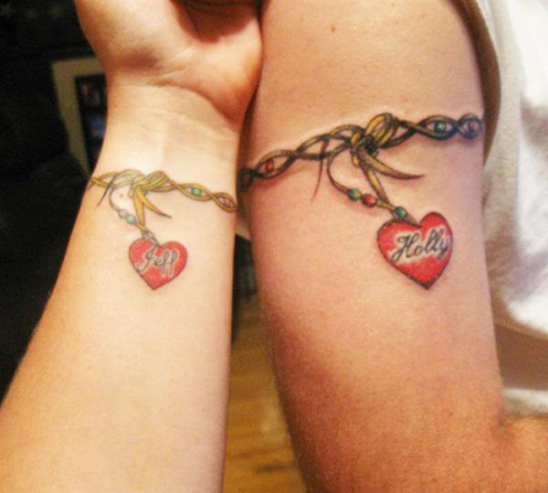 Αγάπη για πάντα με νόημα ζευγάρι που ταιριάζει τατουάζ