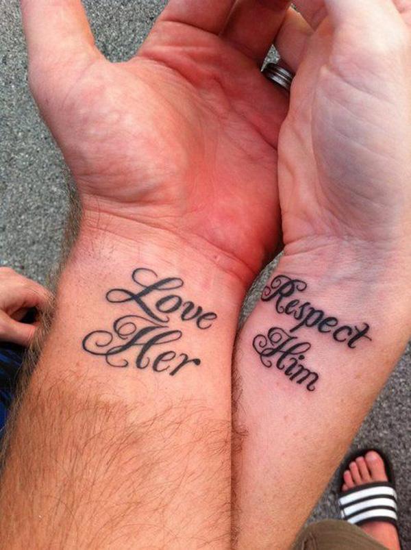 Αγάπα την, σεβάσου τον τατουάζ ζευγάρι τατουάζ