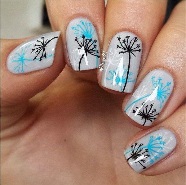 Dandelion nail art-2