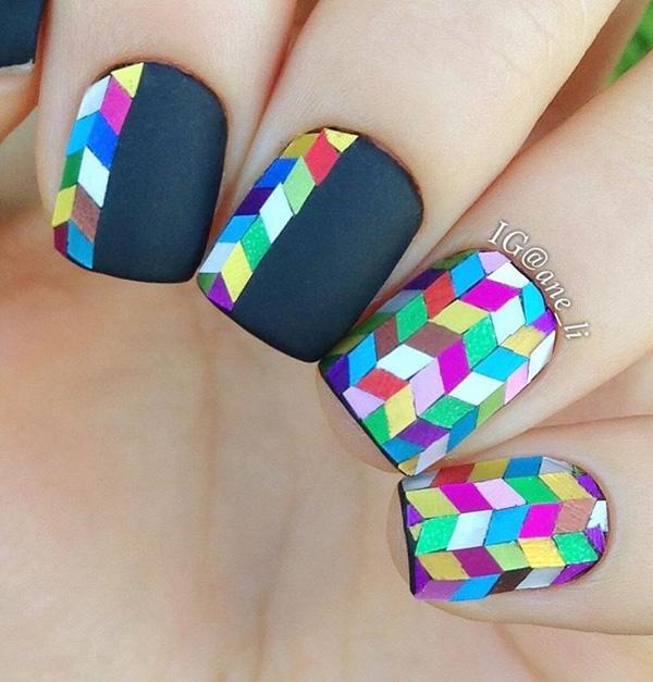 rainbow nail art-11