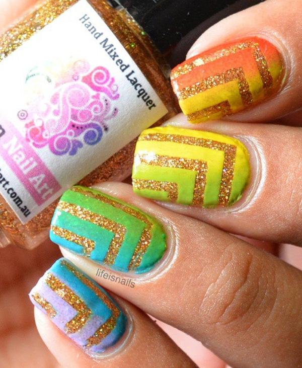 rainbow nail art-15