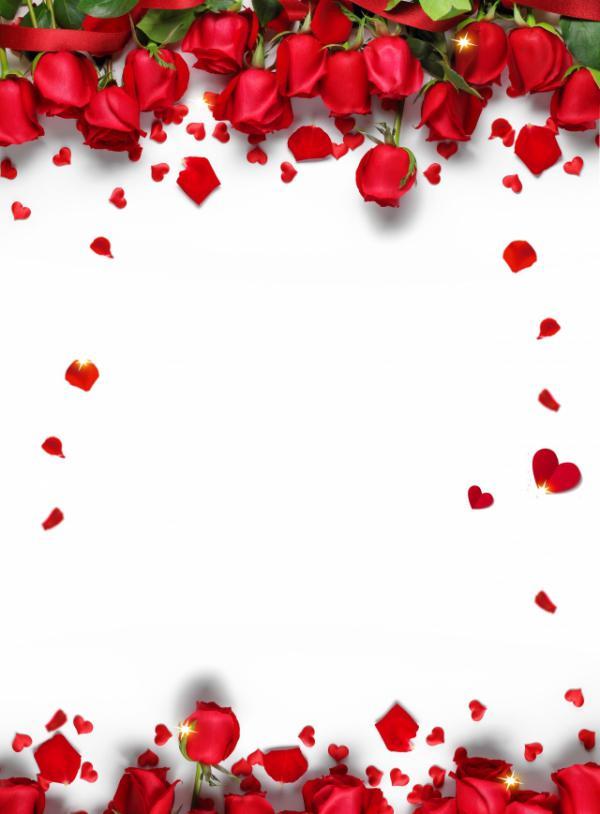 Romanttinen ystävänpäivä punainen ruusun terälehtiä tausta