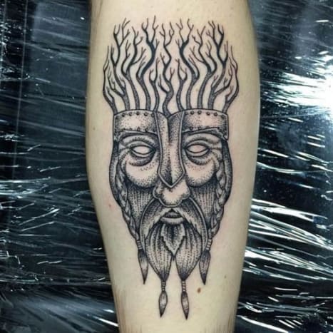 Viking dotwork tatovering