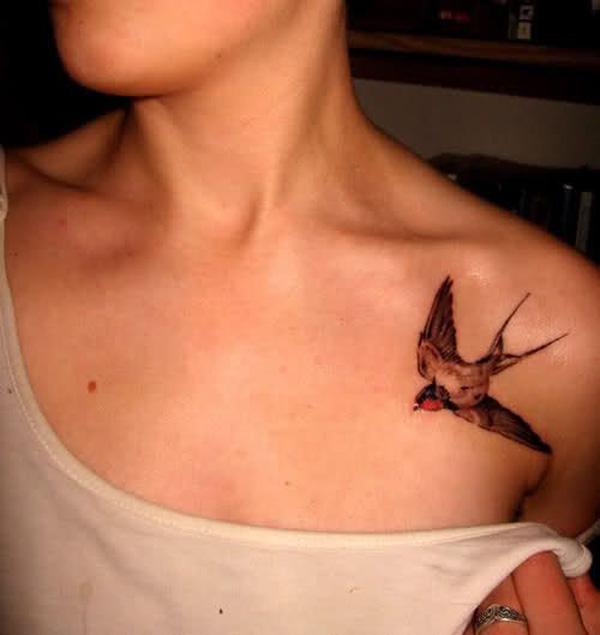 fugl kravebenet tatovering