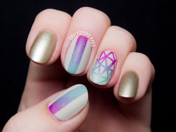 Geometrisk Gradient Nail Art