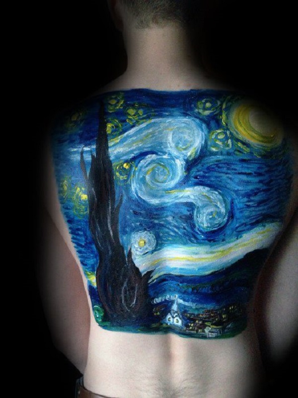 vincent van gogh τατουάζ vincent van gogh τατουάζ The Starry Night Full Back Piece