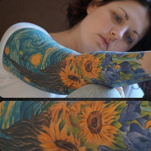 vincent van gogh τατουάζ Ηλιοτρόπια μέσα στην Starry Night