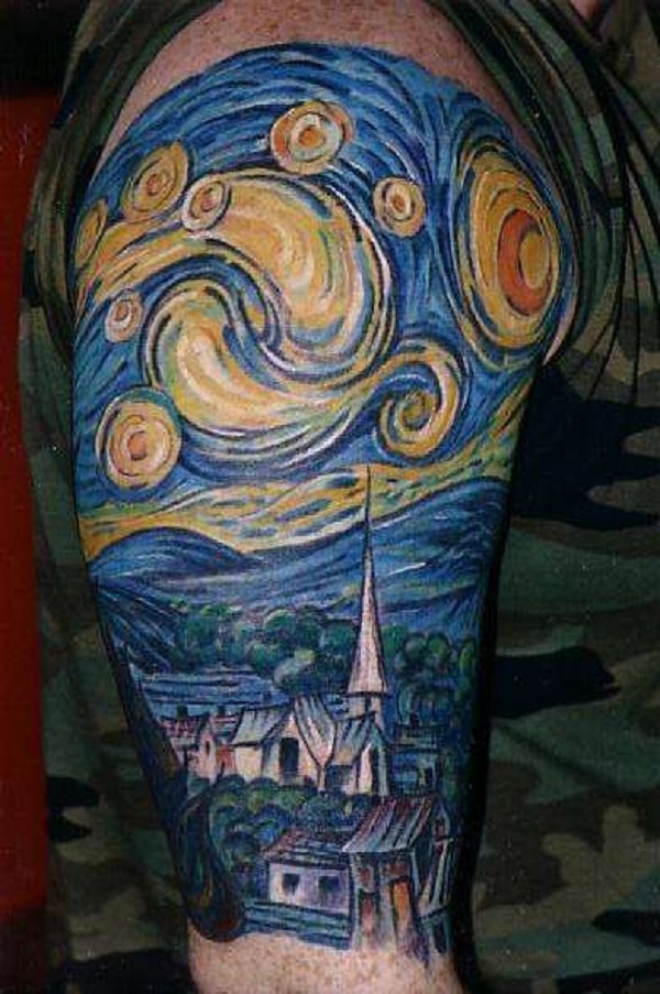 vincent van gogh τατουάζ A City under the Starry Night
