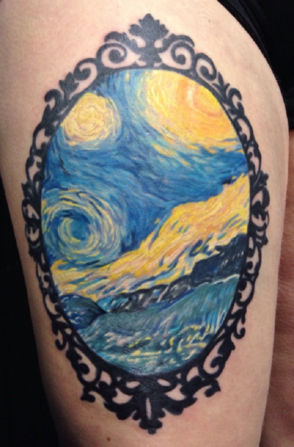 vincent van gogh τατουάζ Starry Night within a Mirror