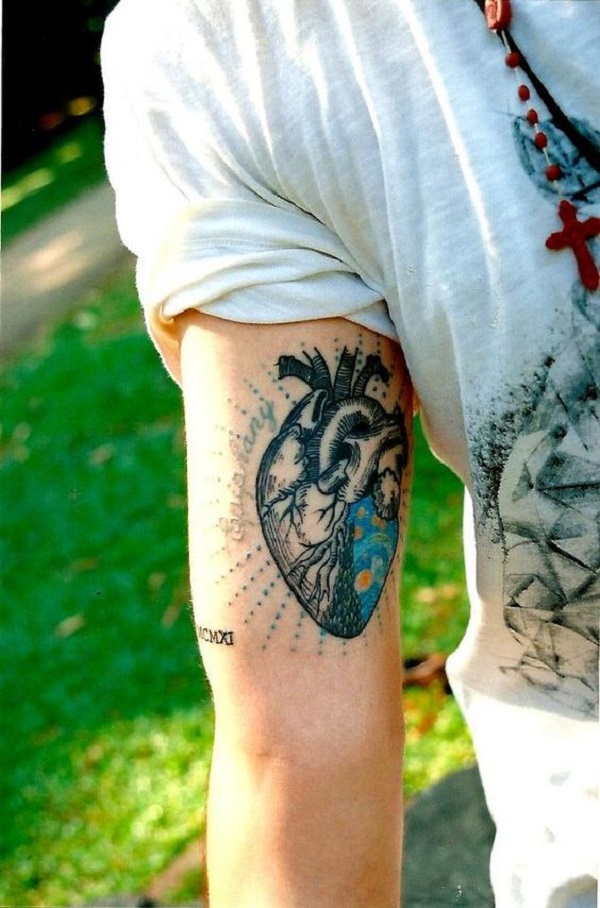vincent van gogh tatoveringer Heart Tattoo med et stykke Starry Night