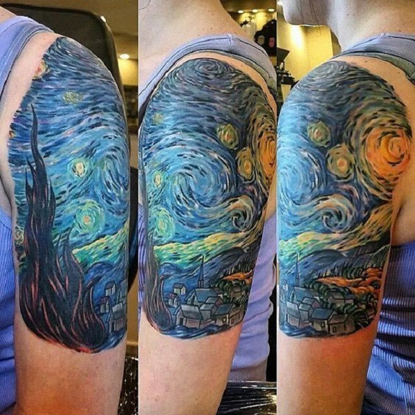 vincent van gogh tatoveringer The Starry Night overarm