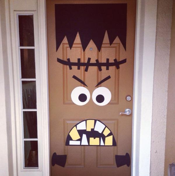 Halloween -sisustus ulko -ovella! DIY Frankenstein