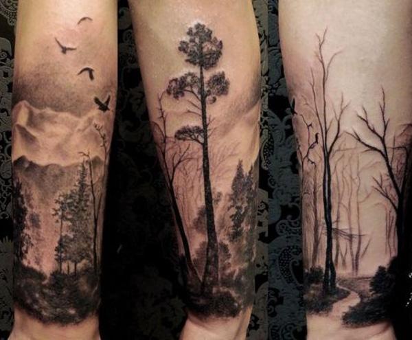 metsän kyynärvarren tatuointi-28