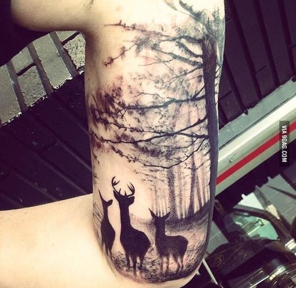 skov og hjorte tatovering-29