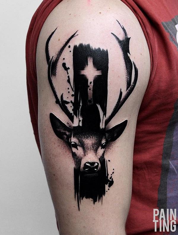 Deer Crossin puolihihan tatuointi