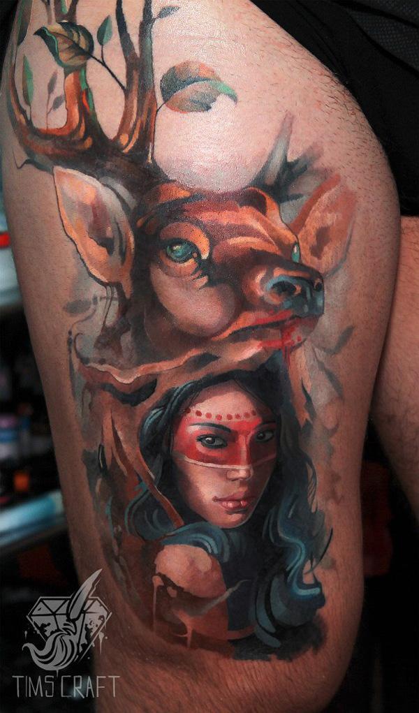 Wonder Woman og Deer Tattoo