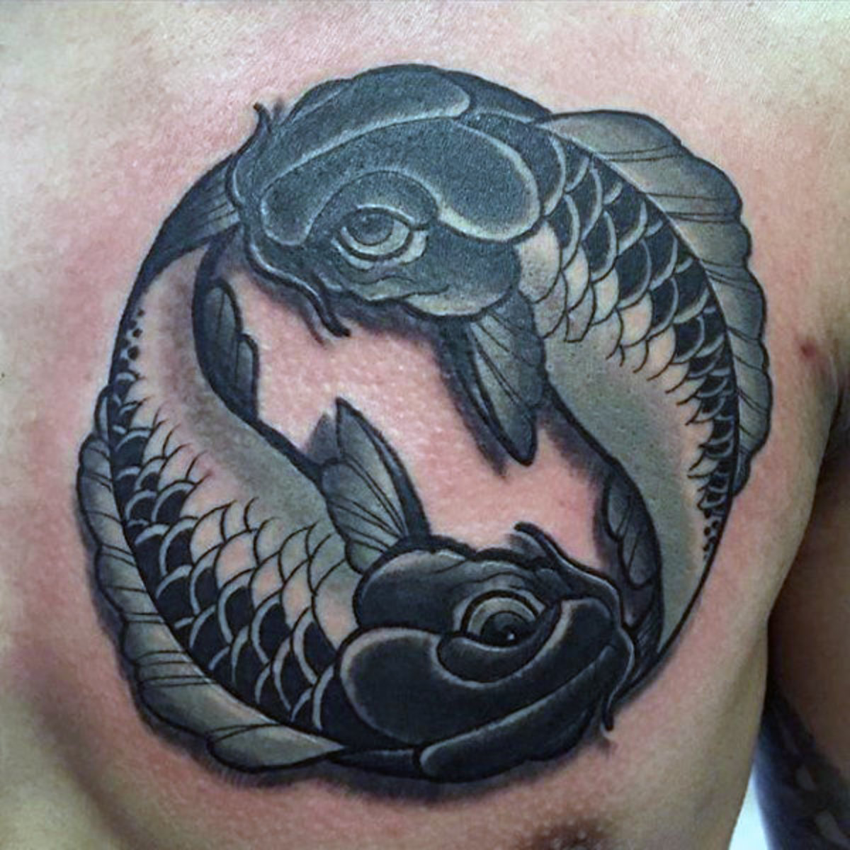 astrologi-herrer-fisk-fiskene-øvre-bryst-tatoveringer