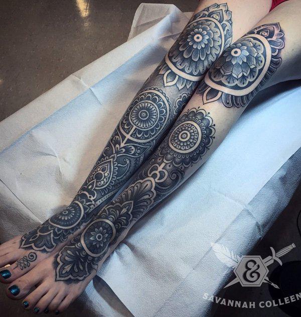 Mandala kalv tatovering-41