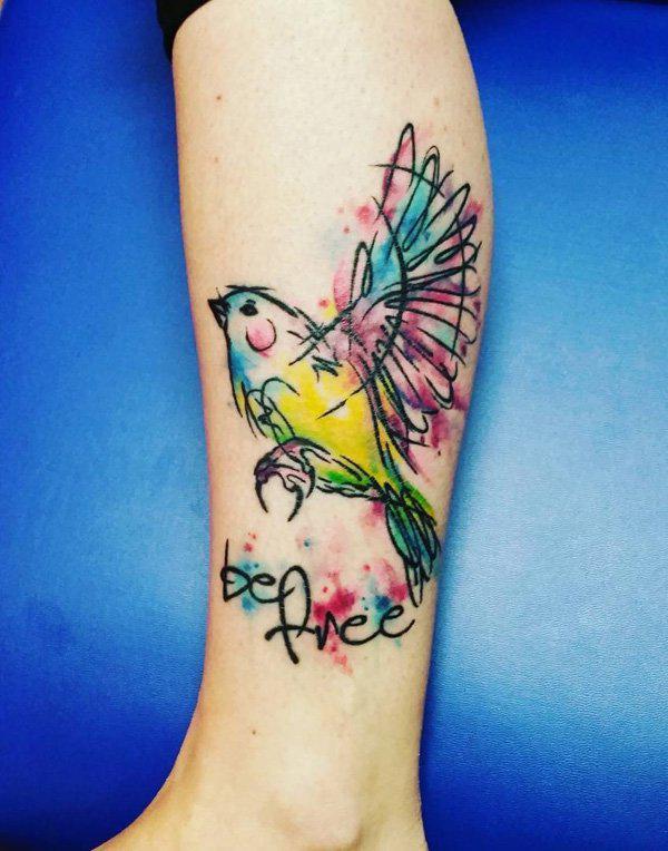 Bird Calf Tattoo-8
