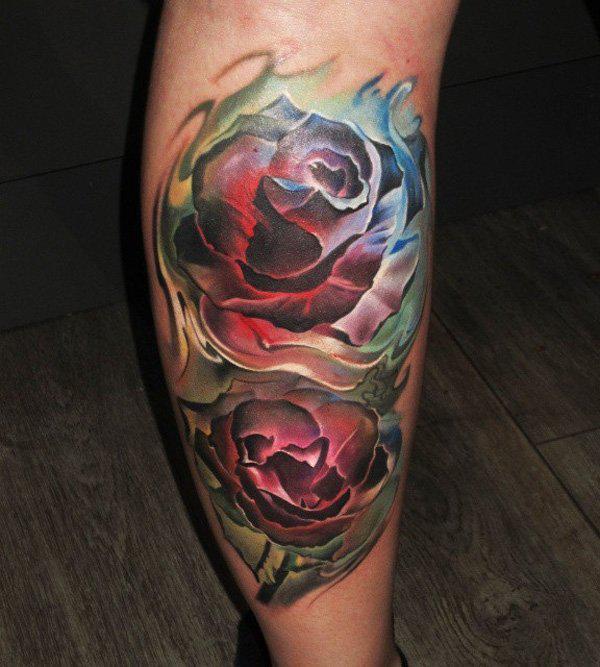 Rose Calf Tattoo-36