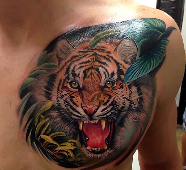 Ρεαλιστικό τατουάζ Tiger Face