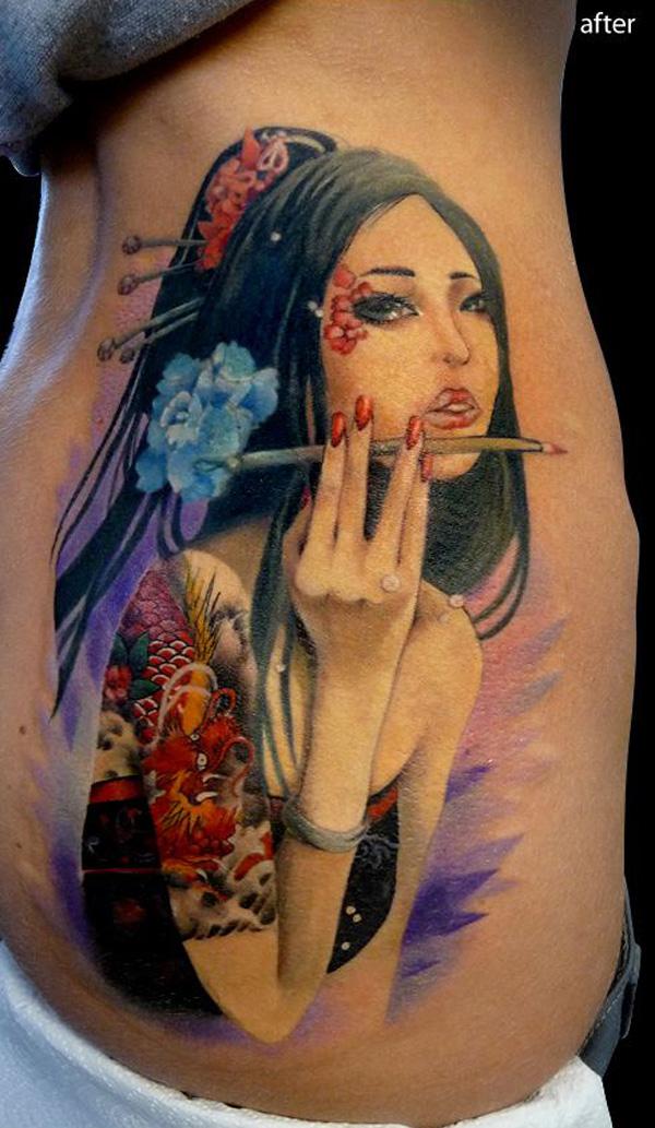 geisha maalaus tatuointi