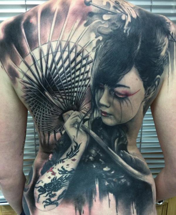 Realistinen Wonder Geisha Tattoo