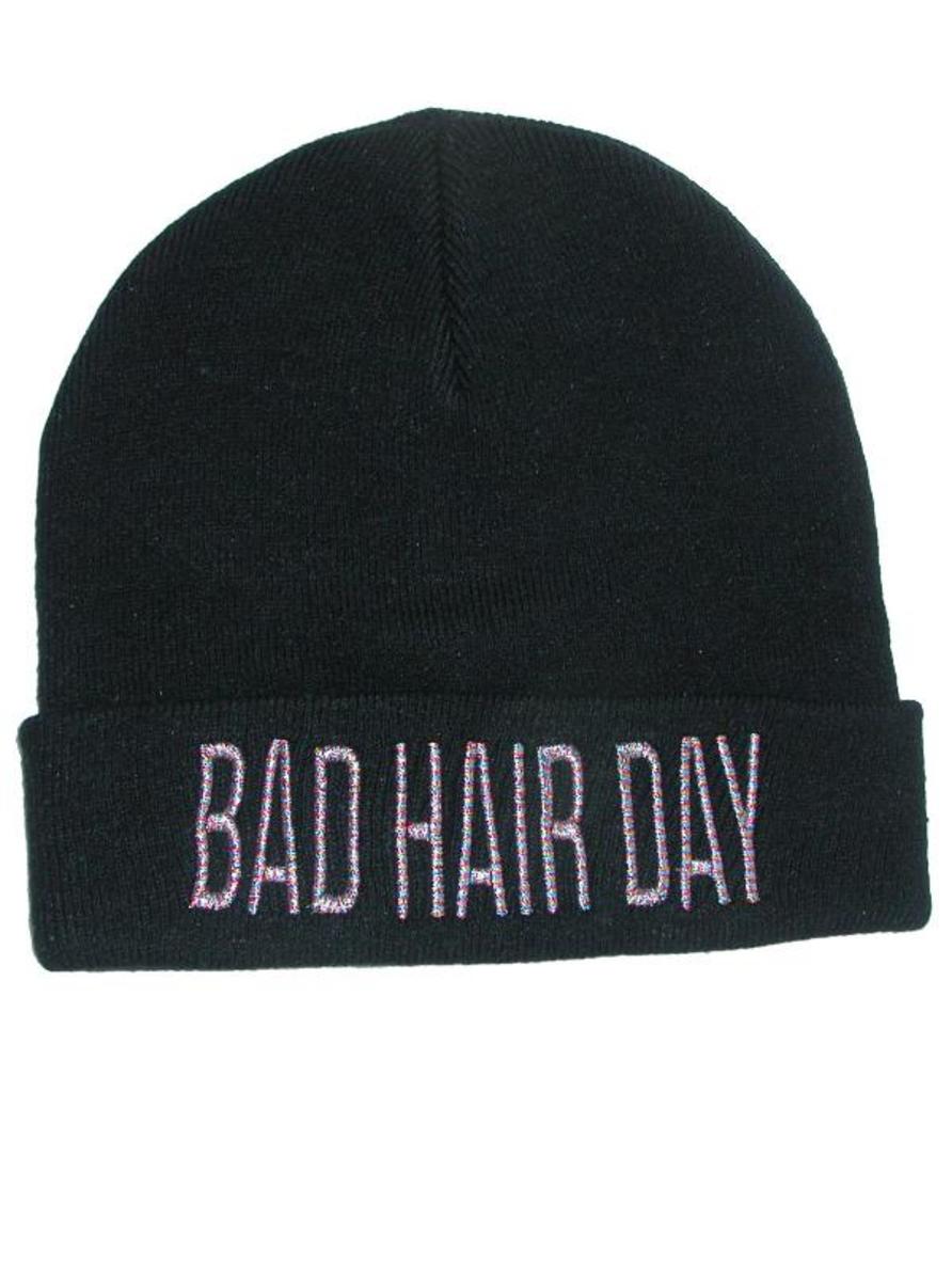 Bad Hair Day Rib Knit Beanie