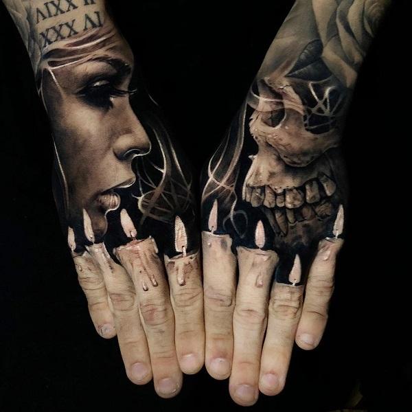 χέρια που ταιριάζουν τατουάζ