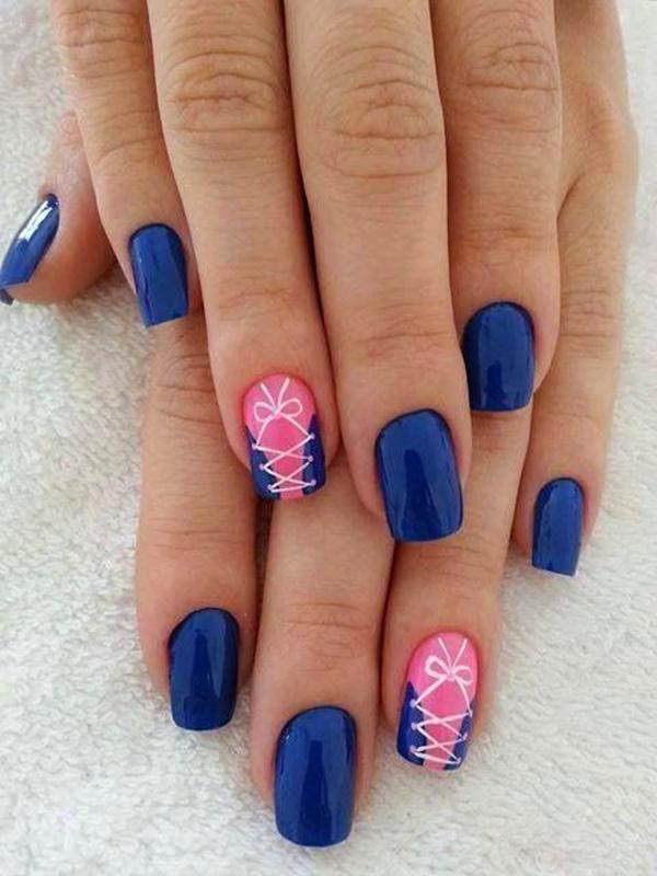Μπλε nail art-4