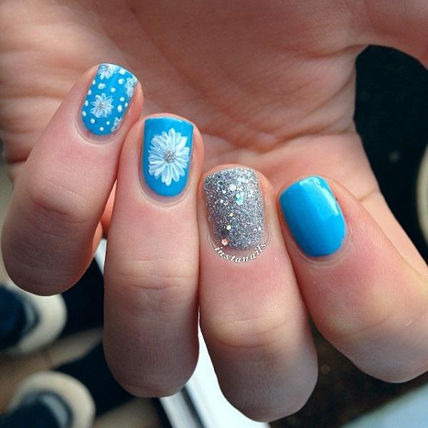 Μπλε με glitter nail art-34