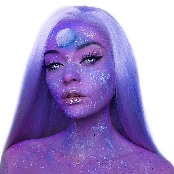 Sininen galaxy Halloween -meikki