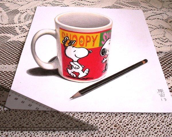 Snoopy Mug 3D -tegning af Carmen Harada