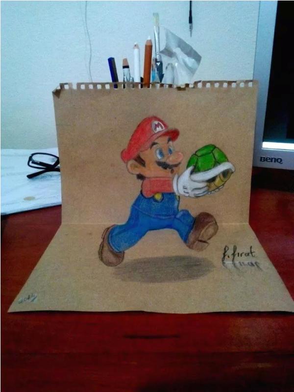 Super Mario 3D -piirustus Ferdi Firatilta