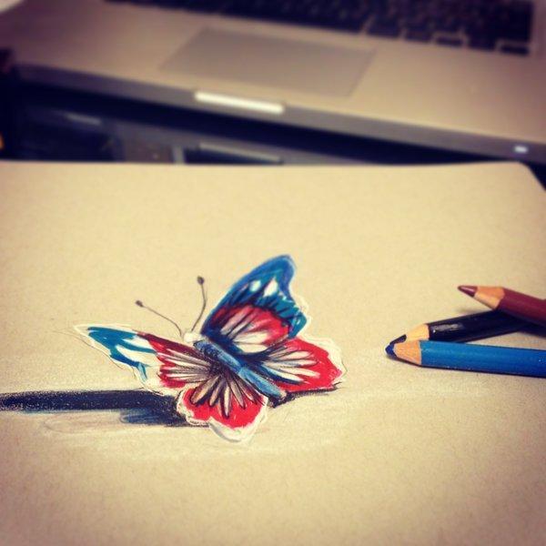 Butterfly 3D -tegning af Lucky978